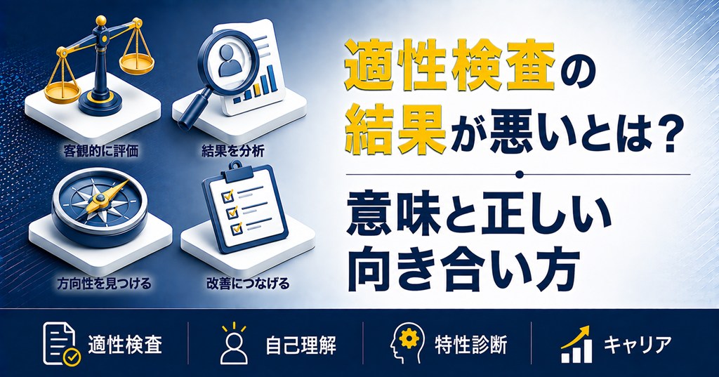 適性検査の結果が悪いと感じた求職者に向けた、特性理解を表すイメージ